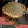 Image 1 : VINTAGE SOLID WOOD SIDE TABLE WITH RATTAN DESIGN