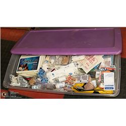 LARGE CLEAR BIN FULL OF NEW COMPLETE