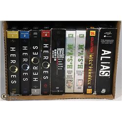 LOT OF DVD SETS:  ALIAS, HEROES, MASH, BRUCE LEE