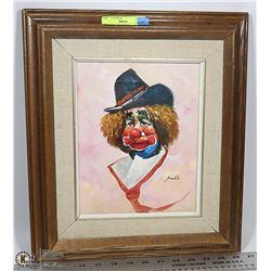 ORIGINAL GOETH OIL PAINTING OF A CLOWN