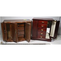 2 LARGE JEWELLERY BOXES 12" TALL & 10" TALL