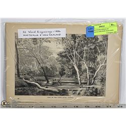 22 WOOD ENGRAVINGS OF AUSTRALIA  AND NEW ZEALAND
