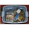 Image 1 : BOX  OF ASSORTED BRASS HINGES AND KNOBS