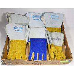 FLAT OF SIX PAIRS OF NEW WELDING GLOVES