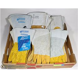 FLAT OF SIX PAIRS OF NEW WELDING GLOVES
