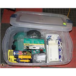 TOTE WITH GARAGE ITEMS