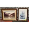 Image 1 : 2 FRAMED PICTURES ( LOT ) 1 SAILBOAT, 1 MOUNTAINS