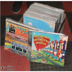BOX OF 61 ROCK AND ROLL VINYL RECORDS
