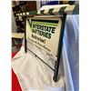 Image 2 : Vintage Interstate Batteries Double Sided Sign On Handmade Stand