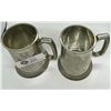 Image 2 : Pair pf Vintage Birks English Pewter beersteins