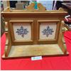 Image 1 : Vintage Wooden Wall Shelf with Tiles