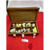 Image 1 : Wooden Box full of Vintage Egg Cups