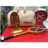 Image 1 : Tennis Racket with John Wayne Cover Wilson Bag and Trophy from Los Angeles