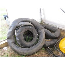 2 - 12.5/15 IMPLEMENT TIRES, 1 - 235/85/16 TIRE & 3 - 13.6R/34 TIRE TUBES (ALL FOR ONE MONEY)