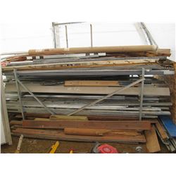 LARGE QUANTITY OF 10' BAILEY GALVANIZED CONSTRUCTION STUDS, SIDING TRIM & LUMBER ON RACKING