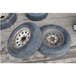 2 - 6 BOLT 15" TRAILER TIRES (ALL FOR ONE MONEY)
