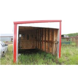 10' X 10' METAL CLAD WOOD FRAMED OPEN END SHELTER/GARAGE