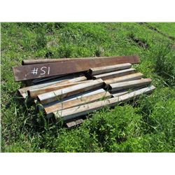 PILE OF 3" SQUARE HEAVY WALL TUBING & 1 SECTION OF 6" CHANNEL IRON