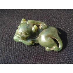 18th. century green jade carving in shape of an #947970