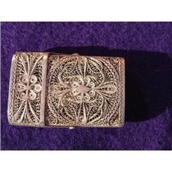 Antique silver filigree container  #948058