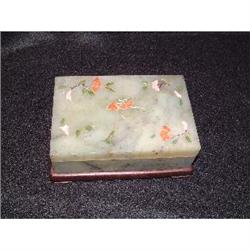 19th century Japanese Shibayama jade container  #948087