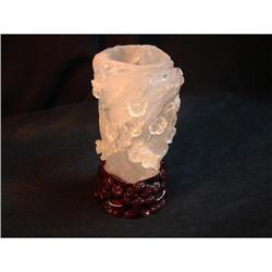 Large rock crystal carving in shape of a vase #948102