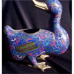 Antique Chinese cloisonne duck #948129