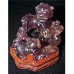 Antique amethyst carving with dragons #948160
