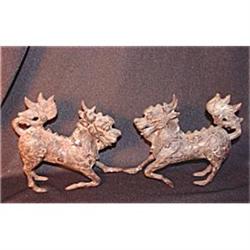 Antique Japanese bronze sculpture of shi-shis #948170