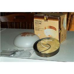 Lighting-Brass And Glass Ceiling Light #964133