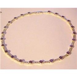 Sterling Silver Necklace w/Amethysts, 17" #964197