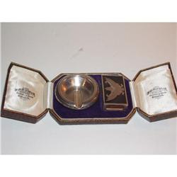 Antique Sterling Silver Smoking Set Fitted Case #964233