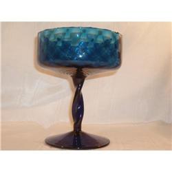  Vintage Quilted Sapphire Blue Glass #964237