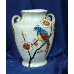 Hand-Painted  Noritake Porcelain  Parrot Vase. #964254