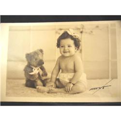  TEDDY BEAR & BABY GIRL photo post card #964286