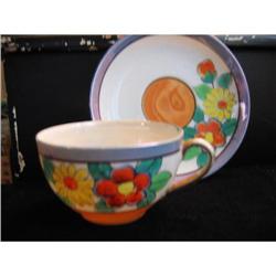 4 Bright Lusterware Cups & Saucers--Japan #964303