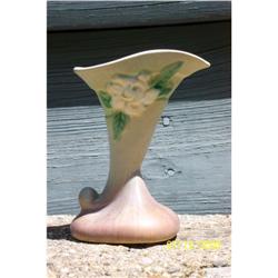 Roseville Brown Gardenia Cornacopia Vase 621-6 #964325