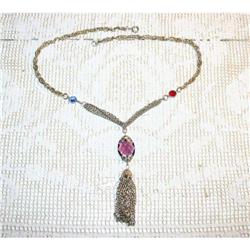 Fabulous Vintage Rhinestone Tassle Necklace #964363