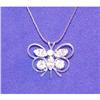 Rhinestone Sterling Silver Butterfly Necklace #964365