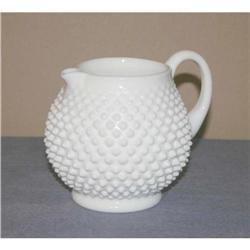Vintage Fenton Hobnail Milkglass Squat Jug #964370