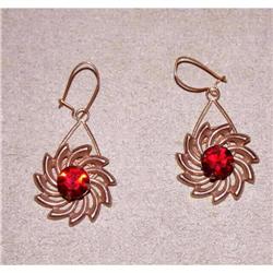 Gorgeous Retro Red Rhinestone Earrings #964373