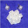 Vintage Lucite & Rhinestone Dice Pin & Earrings #964381