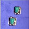Vintage Beaded Sterling Green Onyx Earrings #964382