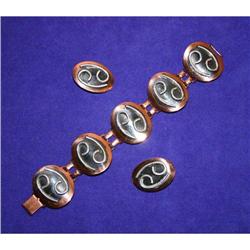 Art Moderne Copper/Silver Bracelet/Earrings #964385