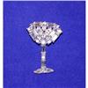 Vintage Champagne Glass Rhinestone Brooch #964386