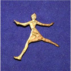 Art Nouveau Brass Figural Brooch #964387
