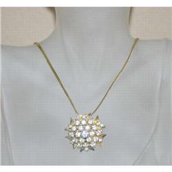 Vintage Rhinestone/Convertible Pin & Necklace #964394