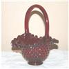  Vintage Fenton Ruby Glass Hobnail basket #964402
