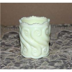 Pale Yellow Opaque Glass Toothpick Holder #964416