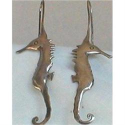 Sterling Silver Sea Horse Earrings, Mexican, #964424